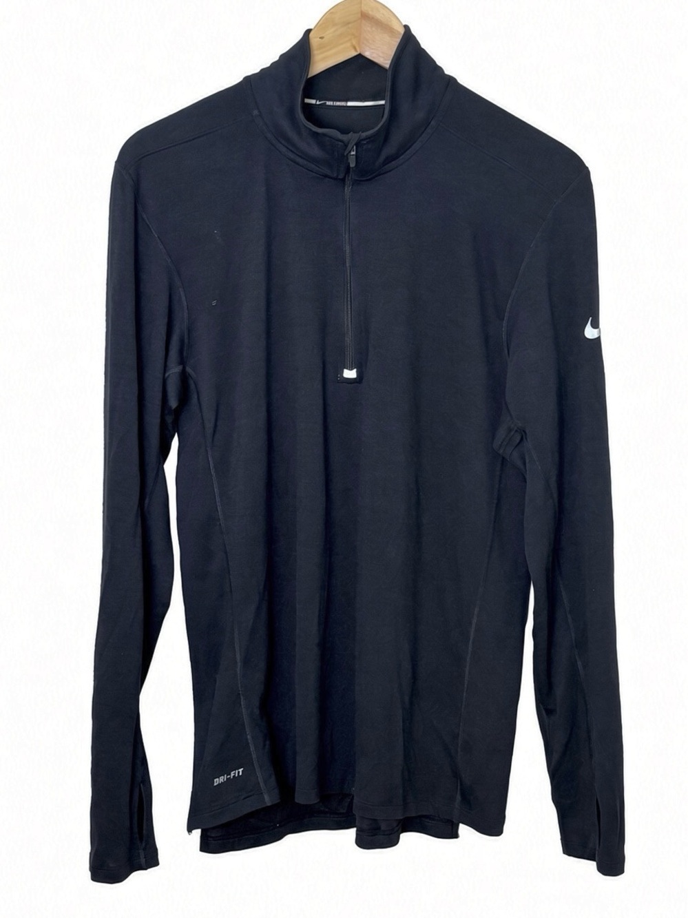 Nike Dri-FIT Wool Blend Black 1/4 Zip Running Top M